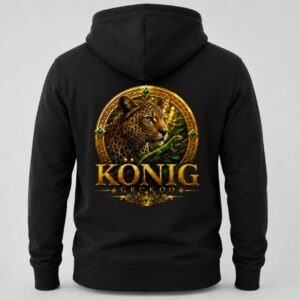 König Geckoo Zip-Hoodie – Schwarz