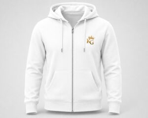 Baumwoll Zip-Hoodie – Weiß
